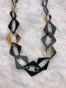 <b>Boho</b> Style Horn <b>Necklace</b> Eco Conscious Fashion Jewelry Black Horn Choker Adjustable and Lightweight by crescent crafts - Product Image 4