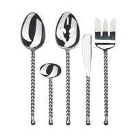 Ensemble de couverts SilverSpiral Elite poli en acier inoxydable avec manche torsadé, ensemble de couverts de table haut de gamme pour la maison, la cuisine et les restaurants