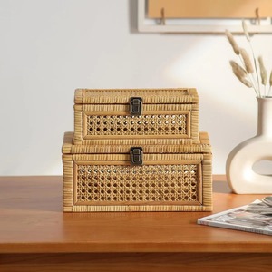Juego de 2 Cajas de Almacenamiento Rectangulares de Mimbre, Caja de Almacenamiento Hecha a Mano, Ecológica, Natural, Decoración del Hogar, Venta al por Mayor desde Vietnam - Product Image 5