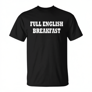 T-shirt promotionnel unisexe pour adulte, col rond, manches courtes, motif petit-déjeuner anglais complet - Product Image 2