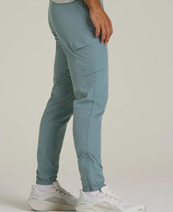 Pantalon de jogging pour homme, taille mi-haute, coupe droite, personnalisé, qualité supérieure, respirant, motif uni, tissu Oxford, devant plissé - Product Image 3