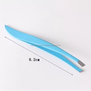 Pinzas para cejas de alta calidad, Punta inclinada de acero inoxidable - Product Image 4