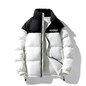 Chaqueta acolchada de burbujas con cuello levantado y logotipo personalizado, ropa informal de otoño con cremallera para hombre con estilo - Product Image 1