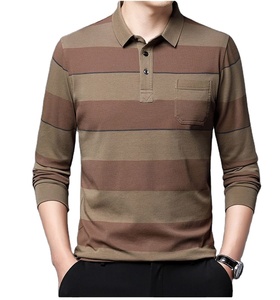 2024 tricot de luxe pour hommes pour Polo décontracté rayé bouton avec couleur unie respirant à manches courtes T-Shirt pour les S-3XL d'hiver - Product Image 1