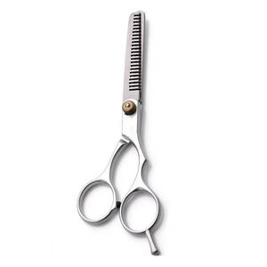 Ciseaux à effiler les cheveux à 28 dents avec repose-doigt couleur argent lame en acier inoxydable ciseaux à effiler pour salon de beauté - Product Image 5