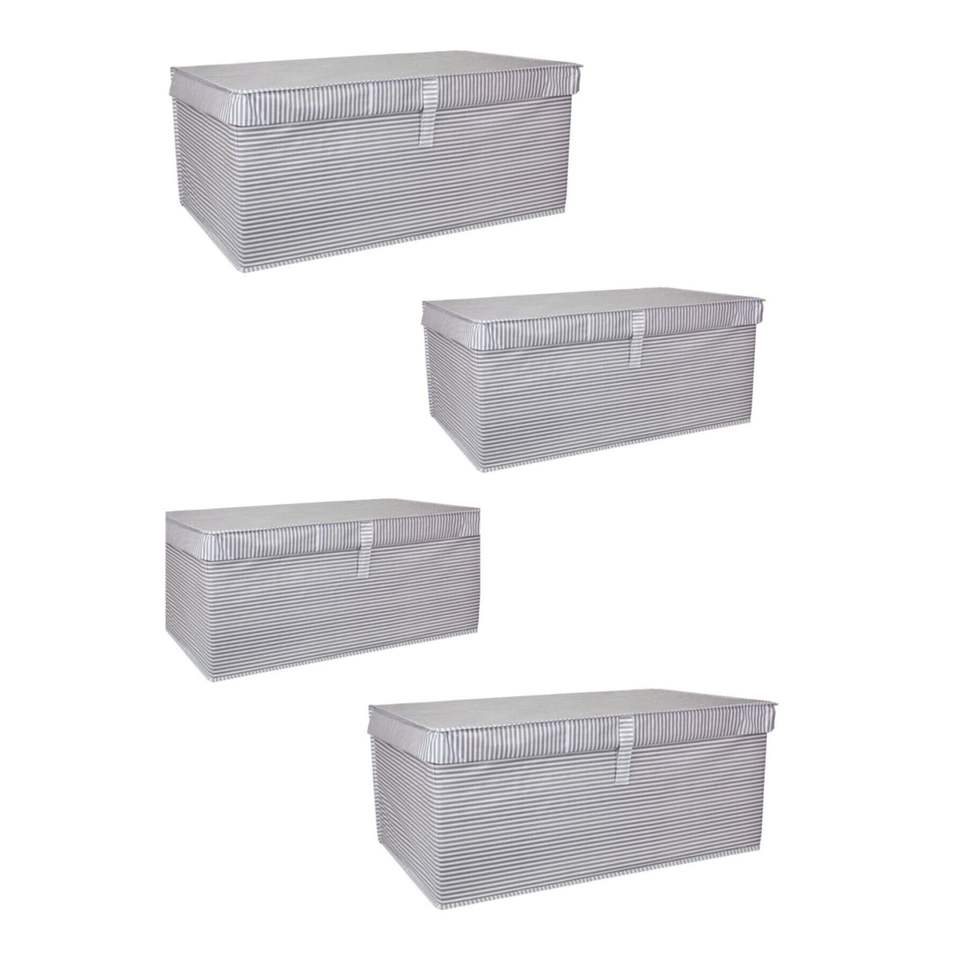 Multi-Purpose Storage Box Mega Plus Gray Striped 4-Piece