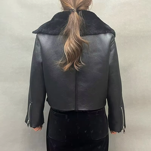 Nuevo Abrigo de Piel de Oveja Personalizado de Moda de Invierno para Mujer, Chaqueta Corta de Cuero con Pelaje - Product Image 2
