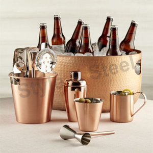 Conjunto de barra de oro de acero inoxidable de alto rendimiento Premium de acero inoxidable Colección de artículos de Bar de diseño clásico con estilo - Product Image 1