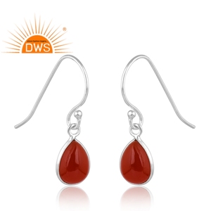 Pendientes de plata de ley fina con ónix rojo natural, diseño personalizado, joyería de última tendencia para mujer, regalo para ella. - Product Image 3