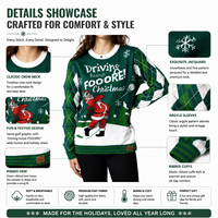 Pull jacquard vert pour femme FNJIA, pull de golf pour homme, pull oversize de Noël pour l'automne et l'hiver, style décontracté