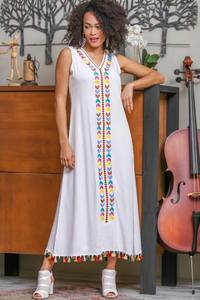 Robes occidentales ethniques pour femmes, sans manches, Sexy, broderie, mode d'été, vêtements de styliste, tenue décontractée - Product Image 3