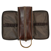 Kit en cuir personnalisé de haute qualité de marque sac trousse de toilette en cuir hommes trousse de toilette cadeaux d'anniversaire en cuir pour adulte