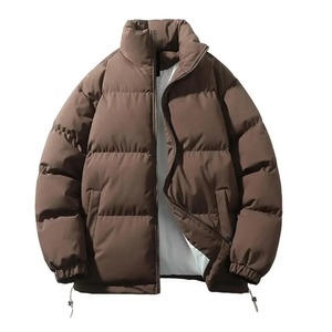 <b>Women's</b> Stylish Canvas Stand Collar Bomber Puffer <b>Jacket</b> Hooded Winter Outerwear with Drawstring Hem Pockets Loose Fit - Product Image 6