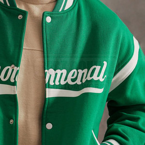 Veste d'université pour hommes lourds avec doublure douce et look rétro pour la veste d'université pour hommes de la mode hivernale - Product Image 5
