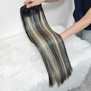 Venta al por mayor de paquetes rubios vietnamitas 613 colores sin procesar máquina de doble trama no Remy enderezado 100% extensiones de un solo donante - Product Image 1