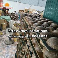 Vajilla de Cuenco de Coco Natural Hecha a Mano, Más Vendida, Tradicional, Tropical, Nueva, Pulida y Aceitada