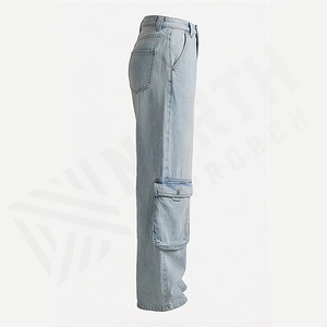 Jeans de Mezclilla Rectos Transpirables de Lavado Medio y Corte Regular, Pantalones de Moda Casual para Mujer, Atuendo Diario, Color Personalizado, Venta al por Mayor - Product Image 3