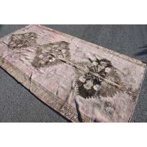 พรมตุรกีวินเทจขนาดใหญ่5.4 x 10.7ft ขนสีน้ำตาลสีชมพูมีลวดลายนามธรรมดีไซน์เย็บปะติดปะต่อกันสำหรับห้องโถงห้องยางพารา - Product Image 2