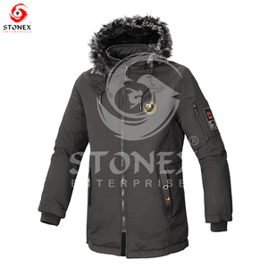 Chaqueta con capucha de ropa cálida, característica personalizada, chaquetas parka de varios colores de talla grande para hombres. - Product Image 6