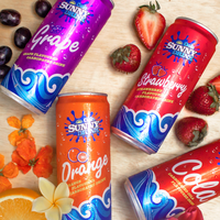 Ooh Sunny Minuman Bersoda Rendah Kalori 325ml Kaleng Slim dengan Rasa Cola dan Buah Strawberry/Anggur/Jeruk