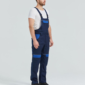 High Quality Customizable <b>Men's</b> <b>Dungaree</b> Workwear Casual Fashionable Denim Polyester Coverall Custom Uniform - Product Image 4