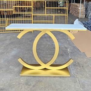 Contemporary 120x30x85cm Console <b>Table</b> with <b>Marble</b> <b>Top</b> and Iron Legs Living Room Furniture for Hotels Glass and Wood Material - Product Image 3