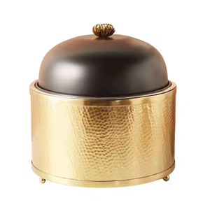 Casseroles rondes faites à la main de conception unique avec couvercle à bouton attrayant Pots de stockage d'aliments chauds tendance finis en métal de qualité supérieure - Product Image 4