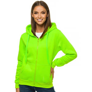 Sudadera con capucha de lana de algodón informal de Invierno para mujer con cremallera completa impresa Street Wear Sudadera con capucha suave con logotipo frontal - Product Image 1