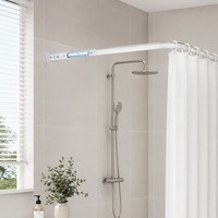 Connecteur de tringle de douche en alliage d'aluminium en forme de U, blanc, pour tringle de rideau de salle de bain
