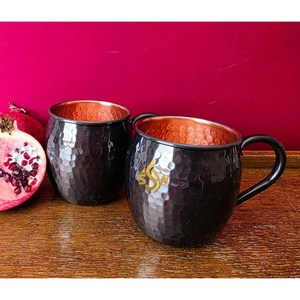 Fabricant indien de mules en cuivre pur Moscou pour boire et servir du café et expresso en métal double paroi couleur argent - Product Image 6