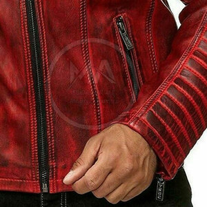 Chaqueta de cuero de alta calidad Chaqueta de cuero con logotipo personalizado Ropa de moda Chaqueta de cuero para hombres - Product Image 4
