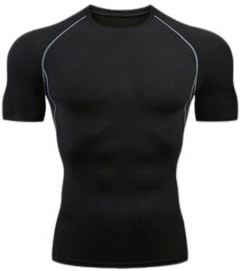 Camiseta de Compresión Premium para Hombre, de Algodón y Elastano, de Alta Elasticidad, Ajuste Muscular, para Gimnasio, Deportes, Entrenamiento, Manga Corta - Product Image 5