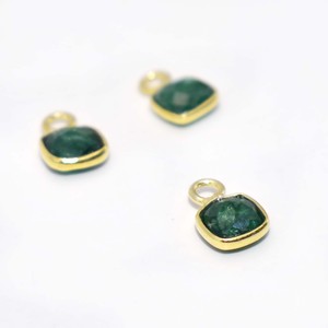 Natural Emerald Cushion Shape <b>Pendant</b> Bezel Set Single Bail Tiny <b>Pendant</b> Faceted Gemstone <b>Charm</b> For Women Jewelry Gift Women - Product Image 2