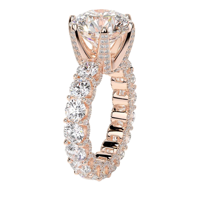 Bagues de fiançailles éternelles de luxe pour femmes, en or rose 14 carats, serties de diamants de laboratoire certifiés IGI, bijoux de mariage classiques
