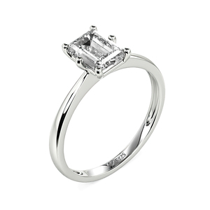 Jeulia Lab Grown Diamond <b>Emerald</b> Cut Solitaire Engagement <b>Ring</b> Rose Gold Plated Sterling <b>Silver</b> - Product Image 3