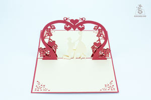 การ์ดอวยพรแบบป๊อปอัพรูปหัวใจงานหัตถกรรมกระดาษงานฝีมือของขวัญแบบทำมือรูปหัวใจ3D แบบ DIY สไตล์ความรัก - Product Image 2