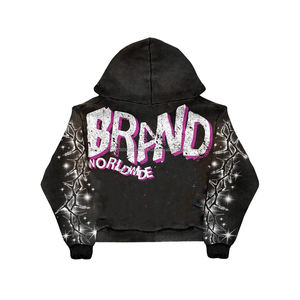 Ensemble de survêtement oversize de haute qualité avec logo personnalisé, short et sweat à capuche en coton épais, imprimé sérigraphié, style streetwear - Product Image 2