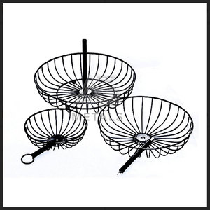 Panier à fruits en métal à 3 niveaux avec poignées, organiseur de cuisine, support de rangement pour légumes écologique pour usage domestique - Product Image 2