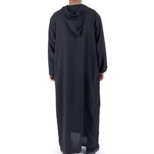 Vente chaude Polyester col montant couleur unie manches longues Thobe Kanzu hommes musulmans robe vêtements islamiques - Product Image 5