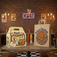Boîte d'emballage alimentaire pour restauration rapide, poulet frit, burger, frites, conteneur en papier à emporter, Caja Comida