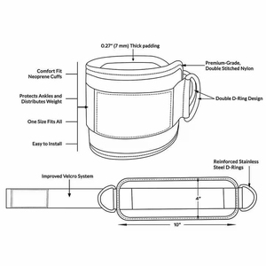 สายรัดรูปตัว D ที่หุ้มข้อแบบปรับได้ทำจากนีโอพรีน/ผ้าฝ้าย - Product Image 6