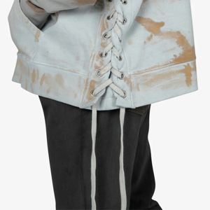 2025 Men's Organic Cotton Hooded <b>Sweatshirt</b> <b>Tie</b> <b>Dye</b> Style Silk Screen Printed Plain Dyed Fleece Oversized Fit for Autumn Season - Product Image 4