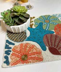 <b>Beaded</b> <b>Placemat</b> Handmade Charger Luxury Dining Holiday Decor Unique Piece Non-Slip MS Handicraft Housewarming - Product Image 5