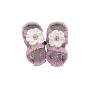 <span class=keywords><strong>Sandalias</strong></span> de flores de ganchillo hechas a mano de fábrica FS, zapatos casuales de algodón suave para bebés recién nacidos de 0 a 6 meses - Product Image 3