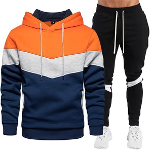 100% coton haute qualité prix de gros hommes deux pièces ensemble jogging Logo personnalisé mode sport fermeture éclair survêtement - Product Image 3