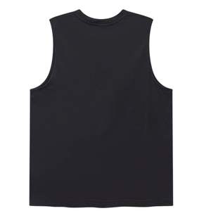 Camiseta sin mangas negra de ajuste relajado para hombre, camisa sin mangas de algodón suave con diseño de logotipo sutil, ideal para uso diario informal o ropa de gimnasio - Product Image 6