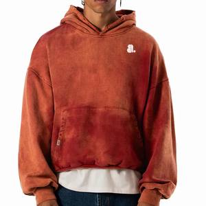 Minorista Lavado con ácido Sudadera con capucha de alta calidad para hombres Regular Fit 100% Algodón Fleece Transpirable y secado rápido Capucha con cordón - Product Image 1
