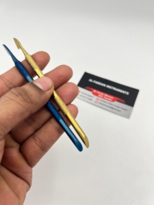 อุปกรณ์ทำเล็บคุณภาพพรีเมียม สีทองพลาสม่า น้ำเงิน ด้ามจับกันลื่น มีดดันหนังกำพร้า สำหรับทำความสะอาดเล็บ ทำเล็บมือและเล็บเท้า - Product Image 2