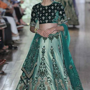 LATEST---DESIGNER of INDIAN/PAKISTANI <b>TOP</b> WITH LEHENGA BRIDAL DRESS Embellished DABKA,STONE GLASS BEADS Work for Wedding @ 2022 - Product Image 1