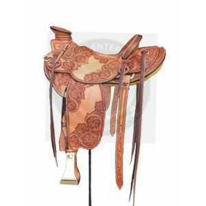 Selle de cheval western en cuir sculpté à la main, de qualité supérieure, durable et confortable, pour la randonnée équestre et le ranch. Équipement équestre. - Product Image 1